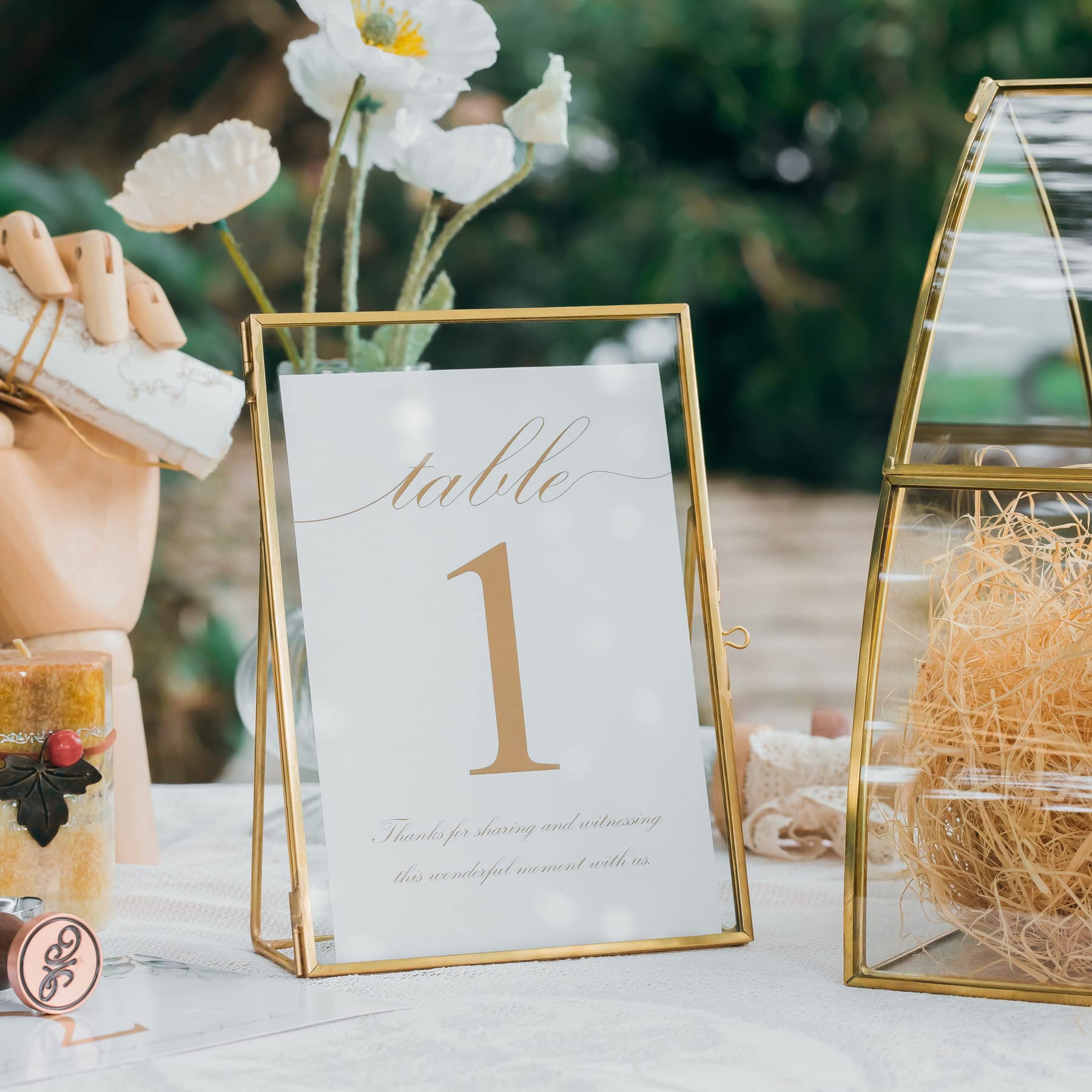 Amazon.com: NCYP Small 5x7 Inches Place Card Holder, Glass Table
